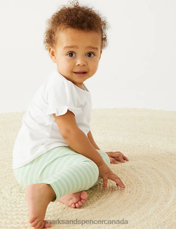 Marks and Spencer sale - Baby White Clothing Marks & Spencer Pure Cotton Frill T-Shirt 20VTD7992