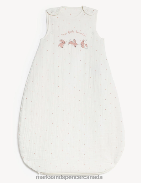 Marks and Spencer sale - Unisex Cream Mix Accessories Marks & Spencer Pure Cotton Bunny 1.5 Tog Sleeping Bag 20VTD7643