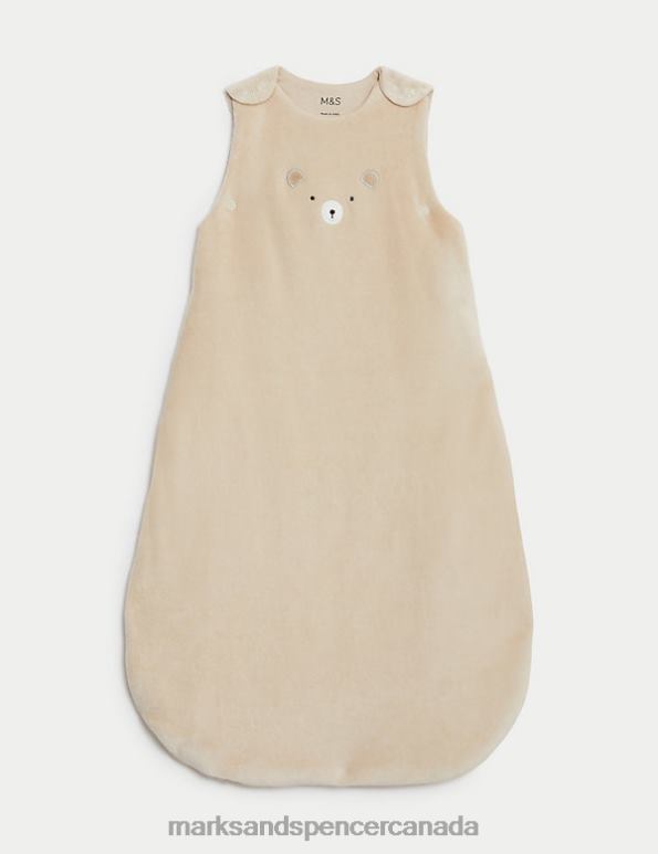 Unisex Oatmeal Mix Accessories Marks & Spencer Cotton Rich Velour 2.5 Tog Sleeping Bag 20VTD7352 - Marks and Spencer outlet