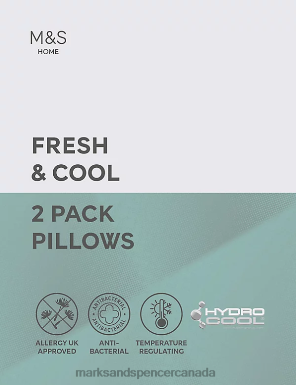 Unisex White Accessories Marks & Spencer 2pk Fresh & Cool Medium Pillows 20VTD3299 - Marks and Spencer Canada locations