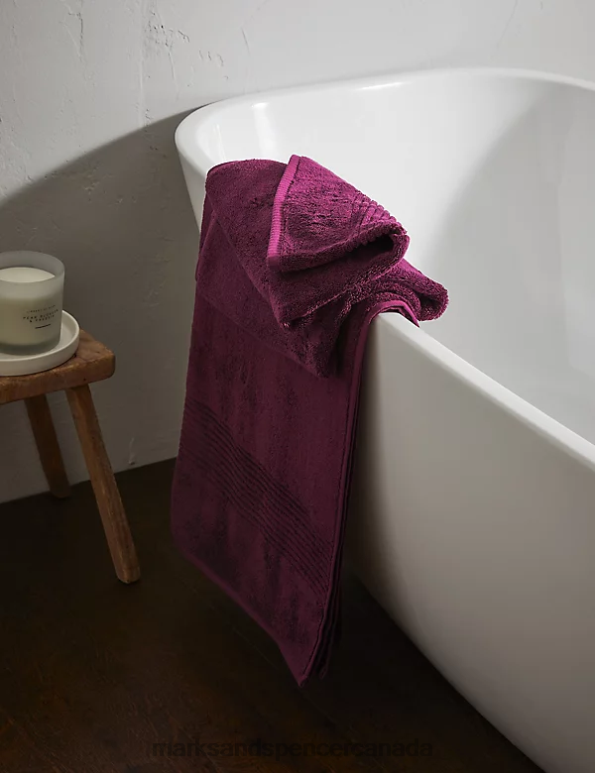 Unisex Dark Crimson Accessories Marks & Spencer Egyptian Cotton Luxury Towel 20VTD3638 - Marks and Spencer outlet