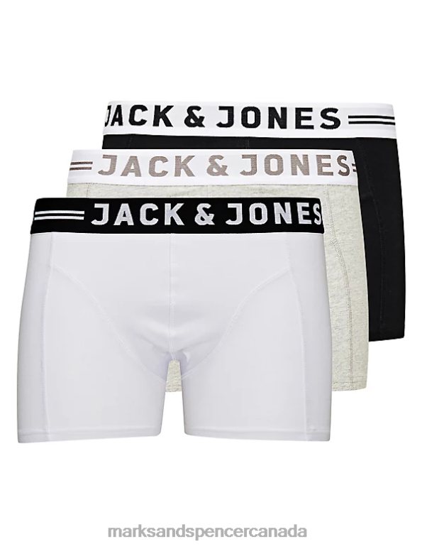 Marks and Spencer near me - Unisex Grey Mix Accessories Marks & Spencer 3pk Cotton Rich Trunks 20VTD6909