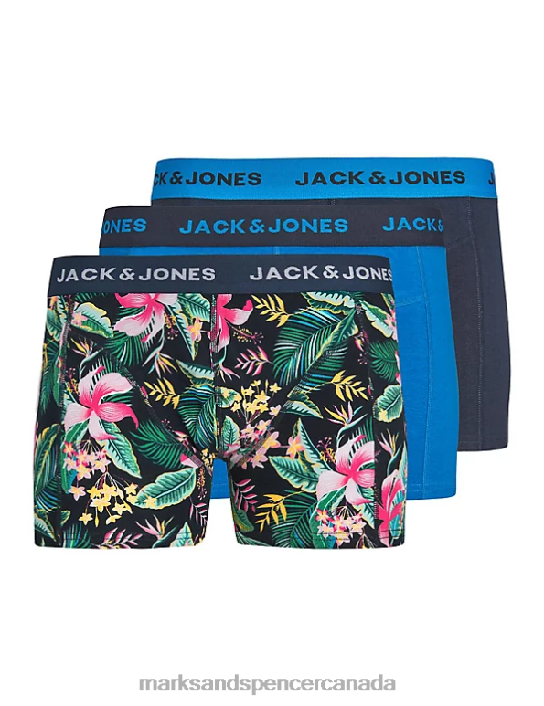 Marks and Spencer sale - Unisex Navy Accessories Marks & Spencer 3pk Cotton Rich Trunks 20VTD7223