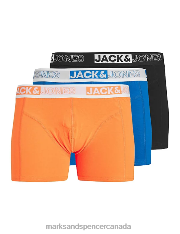 Unisex Orange Mix Accessories Marks & Spencer 3pk Cotton Rich Trunks 20VTD7546 - Marks and Spencer Canada locations