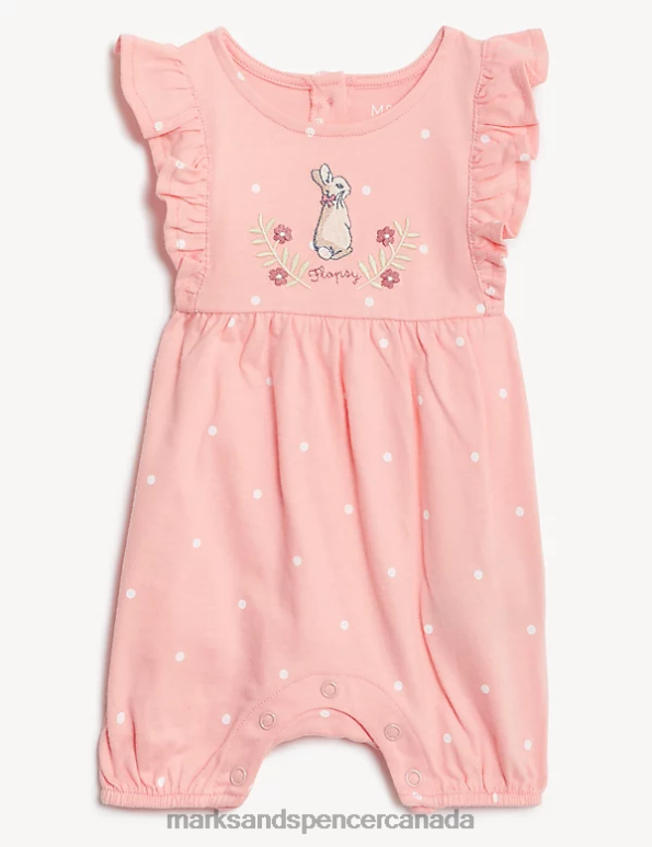 Unisex Pink Mix Clothing Marks & Spencer Pure Cotton Peter Rabbit Romper 20VTD7728 - Marks and Spencer Canada locations