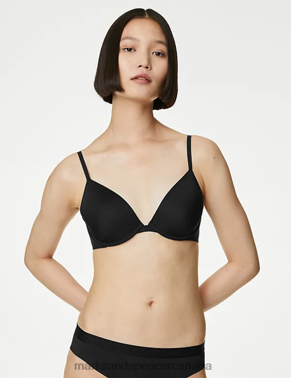 Unisex Black Clothing Marks & Spencer Body Define Wired Plunge T-Shirt Bra 20VTD3922 - Marks and Spencer online