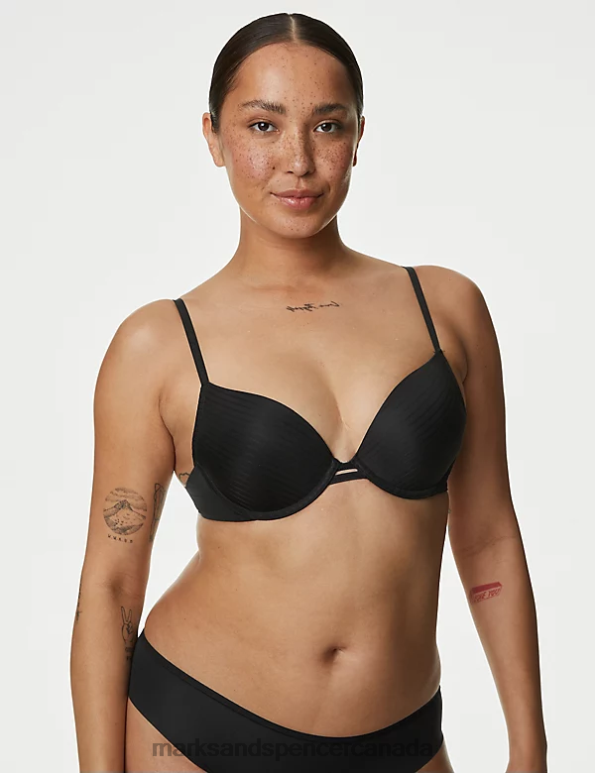 Marks and Spencer Canada - Unisex Black Clothing Marks & Spencer Body Define Wired Push-Up Bra 20VTD4411