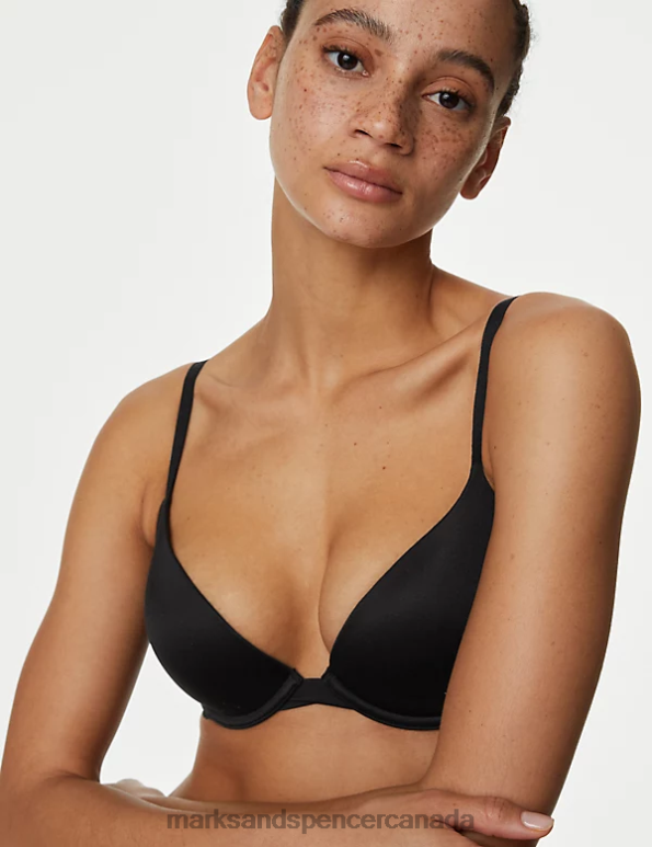 Unisex Black Clothing Marks & Spencer Body Soft Wired Plunge Bra 20VTD4437 - Marks and Spencer online