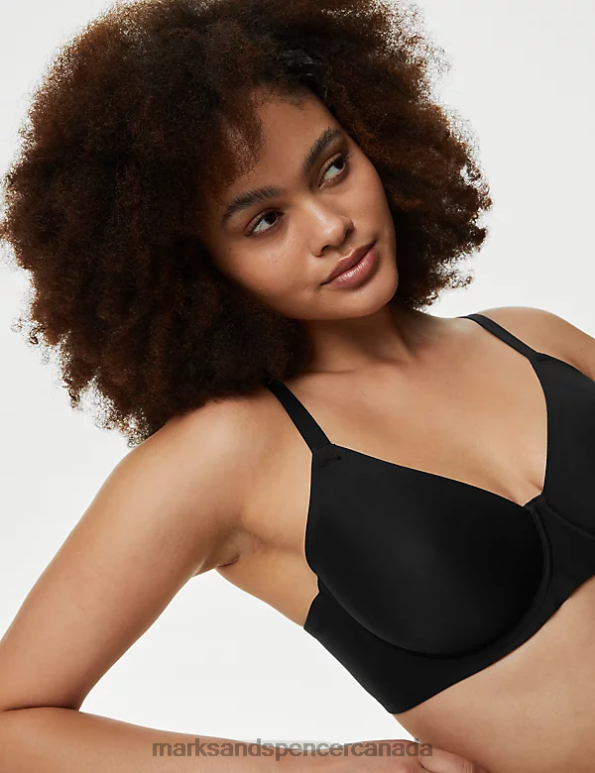 Unisex Black Clothing Marks & Spencer Flexifit Invisible Wired Full-cup Bra 20VTD4378 - Marks and Spencer outlet