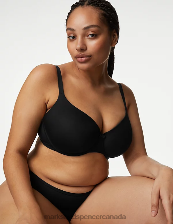 Unisex Black Clothing Marks & Spencer Flexifit Wired Full-Cup T-Shirt Bra 20VTD3740 - Marks and Spencer online