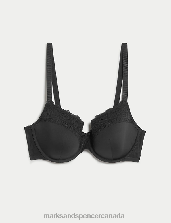 Marks and Spencer near me - Unisex Black Clothing Marks & Spencer Lace Trim Padded Full Cup Bra 20VTD4847