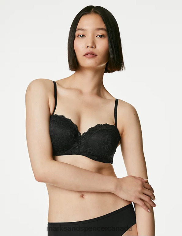 Marks and Spencer sale - Unisex Black Clothing Marks & Spencer Lace Wired Bandeau Bra 20VTD3822