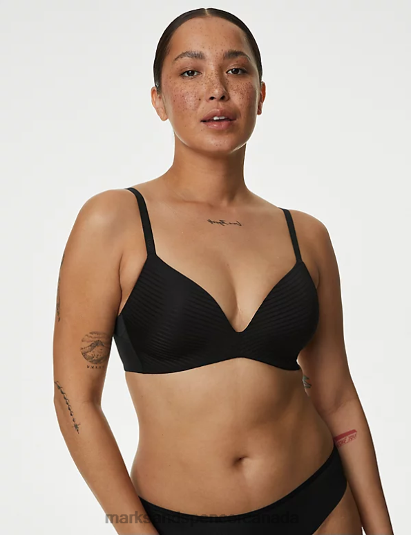 Marks and Spencer Canada - Unisex Black Clothing Marks & Spencer Shape Define Non Wired Full Cup T-Shirt Bra 20VTD4078