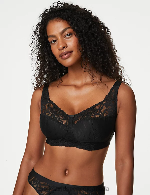 Unisex Black Clothing Marks & Spencer Total Support Wild Blooms Non-Wired Bra 20VTD4096 - Marks and Spencer Canada locations