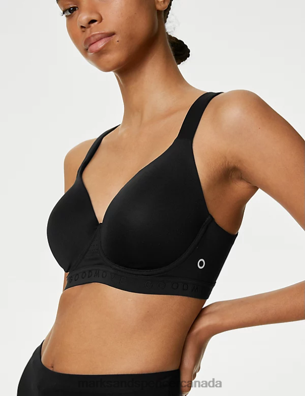 Unisex Black Clothing Marks & Spencer Ultimate Support Wired Sports T-shirt Bra 20VTD4175 - Marks and Spencer online