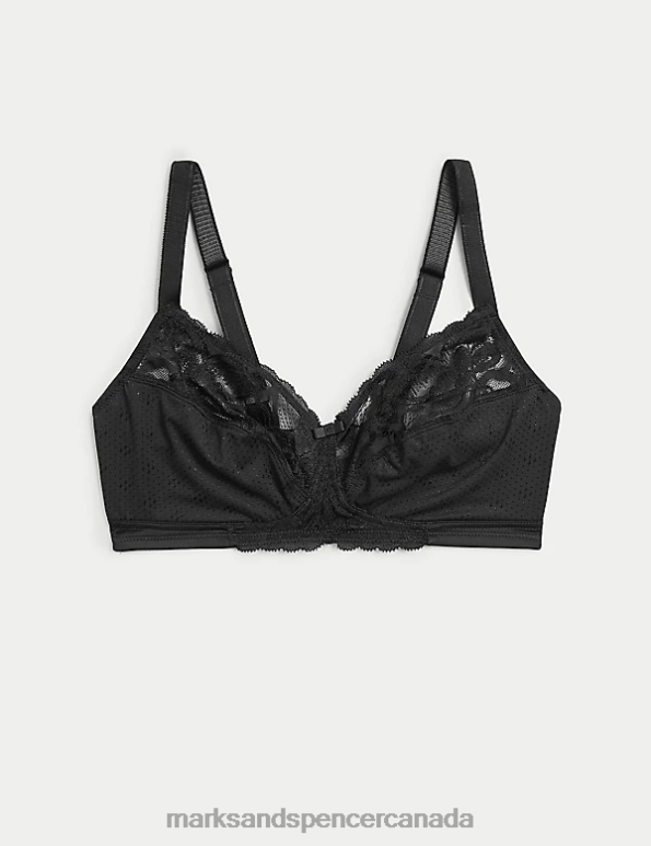 Marks and Spencer sale - Unisex Black Clothing Marks & Spencer Wild Blooms Non-Padded Full Cup Bra 20VTD4324