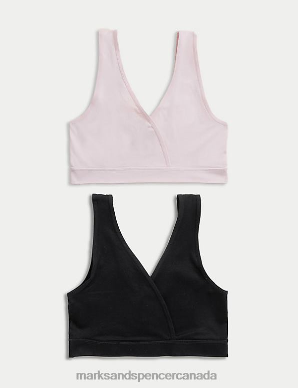 Marks and Spencer Canada - Unisex Black Mix Clothing Marks & Spencer 2pk Non Wired Lounge Nursing Bras 20VTD3857