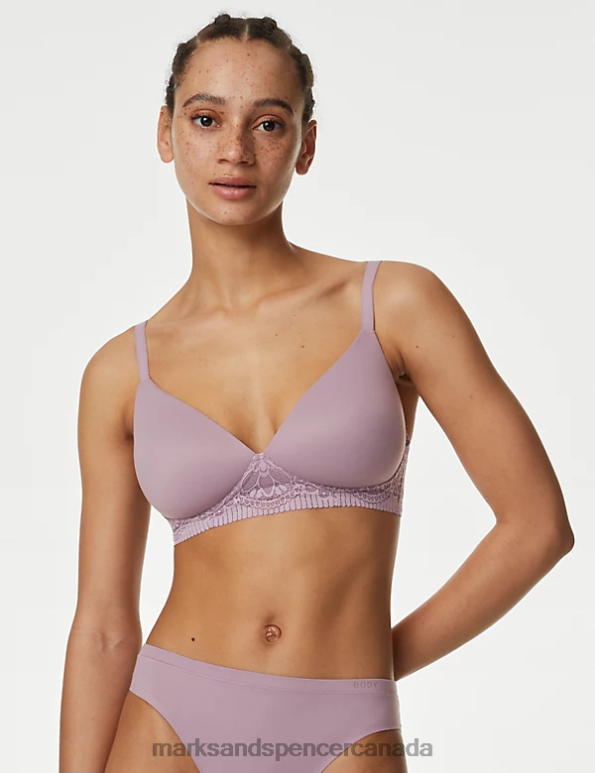 Unisex Dusted Lilac Clothing Marks & Spencer Body Soft Non Wired Full Cup Bra 20VTD4167 - Marks and Spencer outlet