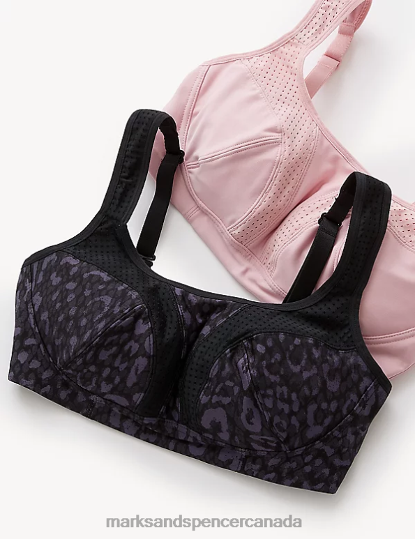 Marks and Spencer sale - Unisex Dusted Pink Clothing Marks & Spencer 2pk Ultimate Support Non Wired Sports Bras 20VTD4158