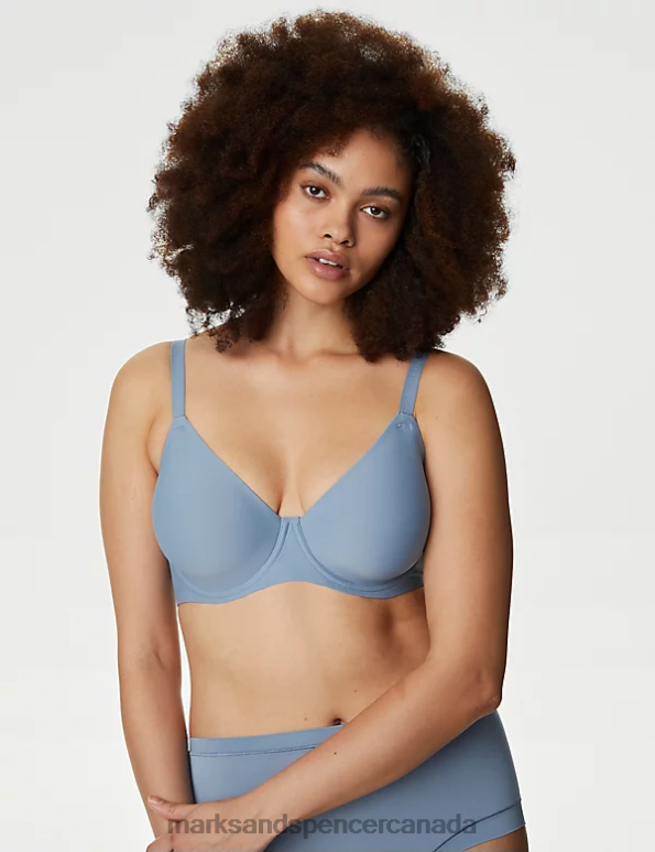 Marks and Spencer Canada - Unisex Grey Blue Clothing Marks & Spencer Flexifit Invisible Wired Full-cup Bra 20VTD4379