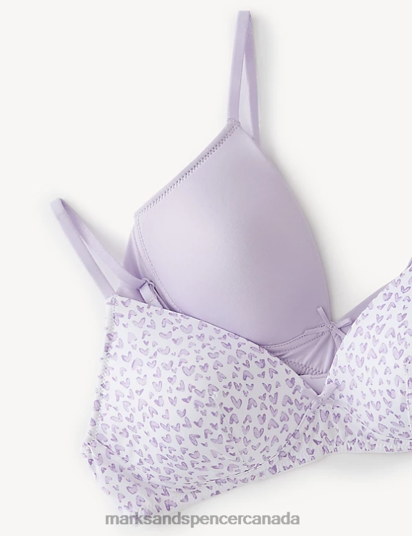 Marks and Spencer near me - Unisex Light Purple Clothing Marks & Spencer 2pk Padded Full Cup First Bras 20VTD4565