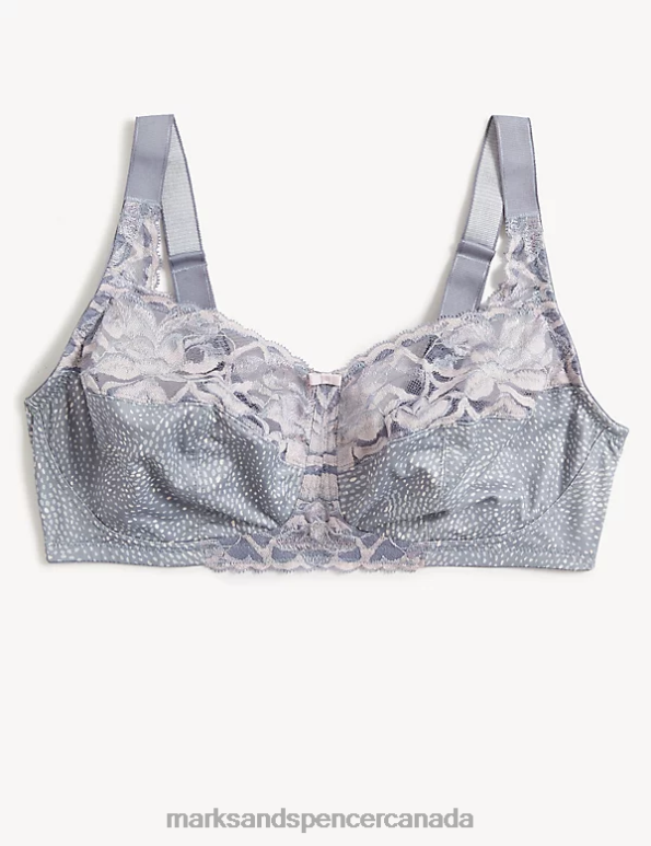 Marks and Spencer near me - Unisex Mid Grey Clothing Marks & Spencer Total Support Wild Blooms Non-Padded Full Cup Bra 20VTD4050