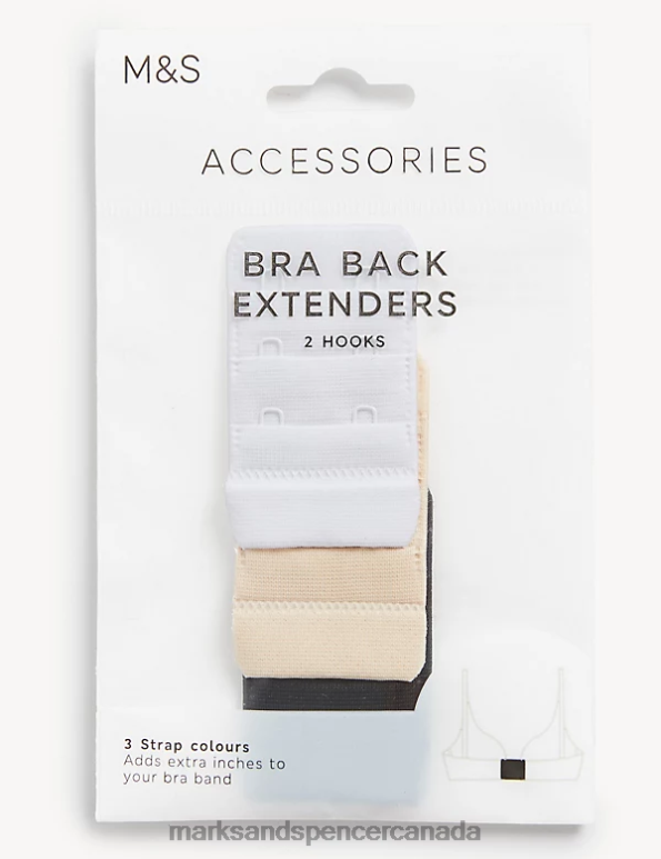 Marks and Spencer near me - Unisex Multi Clothing Marks & Spencer 3pk 2 Hook Bra Extenders 20VTD3894