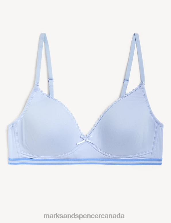 Unisex Pale Blue Mix Clothing Marks & Spencer Sumptuously Soft Full Cup First Bra 20VTD4095 - Marks and Spencer online