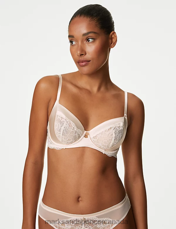 Marks and Spencer near me - Unisex Pale Opaline Clothing Marks & Spencer Silk Wired Balcony Bra 20VTD4904