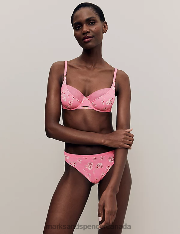 Marks and Spencer sale - Unisex Pink Mix Clothing Marks & Spencer Floral Print Wired Full Cup Bra 20VTD3914