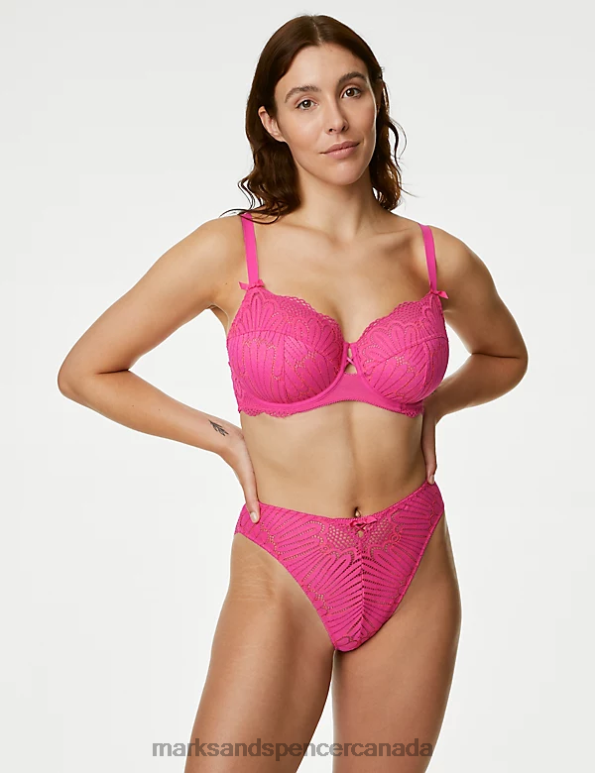 Marks and Spencer near me - Unisex Rose Pink Clothing Marks & Spencer Nova Lace Wired Full Cup Bra 20VTD4526