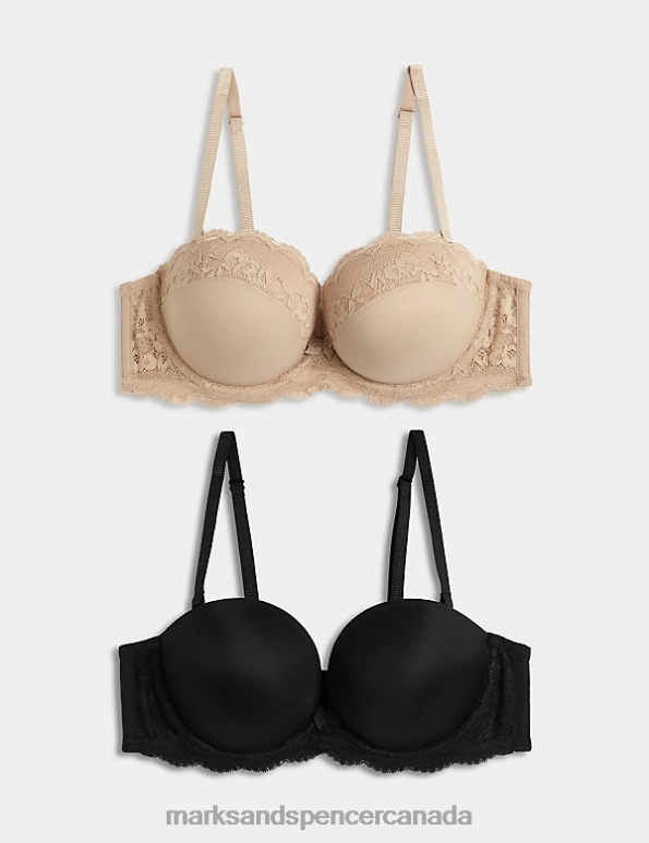 Unisex Rose Quartz Clothing Marks & Spencer 2pk Wired Multiway Push Up Bras 20VTD4074 - Marks and Spencer Canada locations