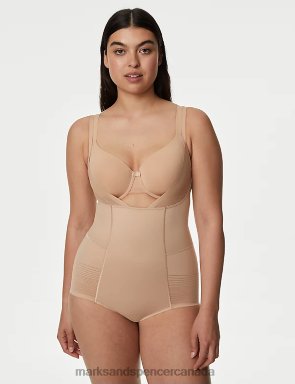 Marks and Spencer Canada - Unisex Rose Quartz Clothing Marks & Spencer Body Define Firm Control Wear Your Own Bra Bodysuit 20VTD4573