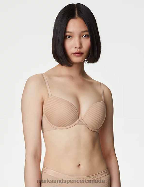 Unisex Rose Quartz Clothing Marks & Spencer Body Define Wired Push-Up Bra 20VTD3970 - Marks and Spencer Canada locations