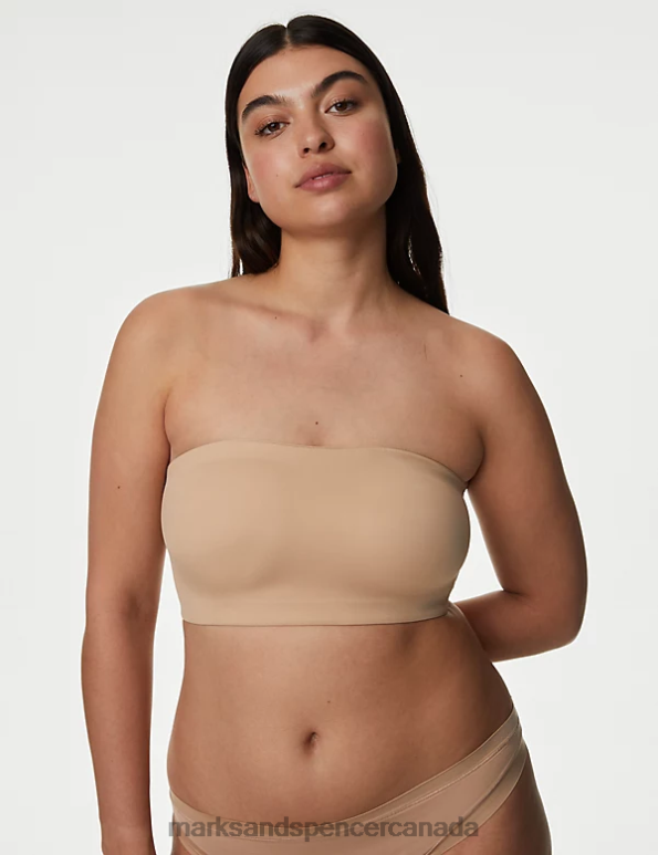 Unisex Rose Quartz Clothing Marks & Spencer Flexifit Non Wired Bandeau Bra 20VTD4282 - Marks and Spencer outlet