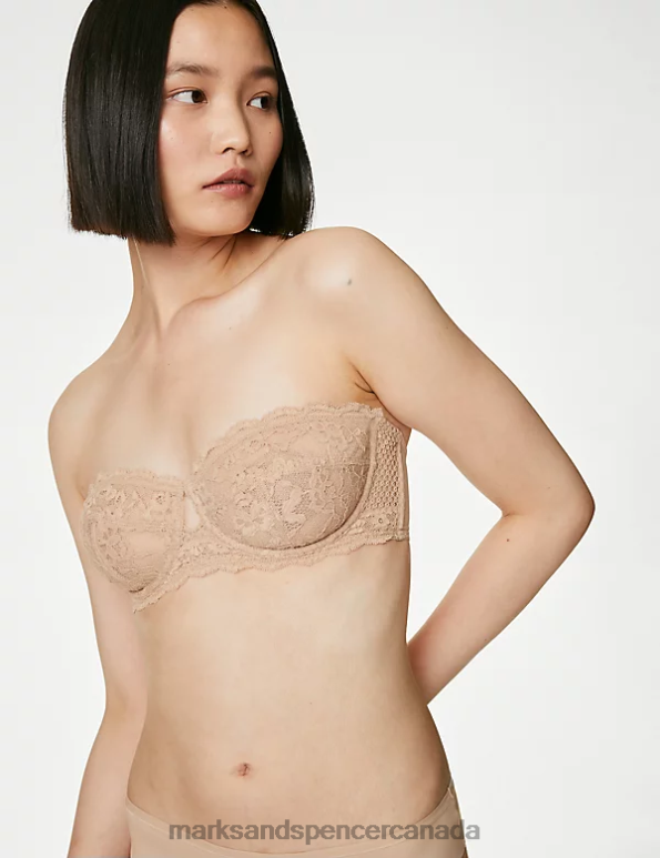 Marks and Spencer sale - Unisex Rose Quartz Clothing Marks & Spencer Lace Wired Strapless Bra 20VTD4631