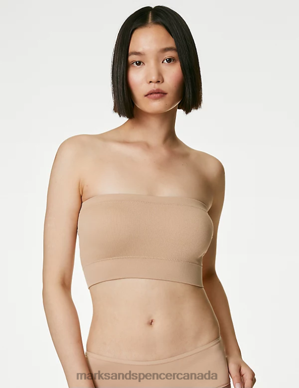 Marks and Spencer near me - Unisex Rose Quartz Clothing Marks & Spencer Seamless Non Wired Bandeau Bra 20VTD3858