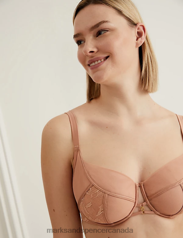 Unisex Soft Peach Clothing Marks & Spencer Lexington Wired Full Cup Bra 20VTD4581 - Marks and Spencer outlet