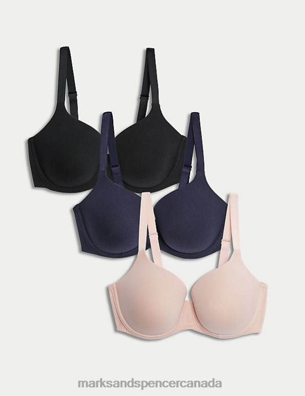 Marks and Spencer sale - Unisex Soft Pink Clothing Marks & Spencer 3pk Wired Full Cup T-Shirt Bras 20VTD122