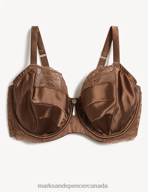 Marks and Spencer Canada - Unisex Topaz Clothing Marks & Spencer Silk & Lace Wired Balcony Bra 20VTD3998