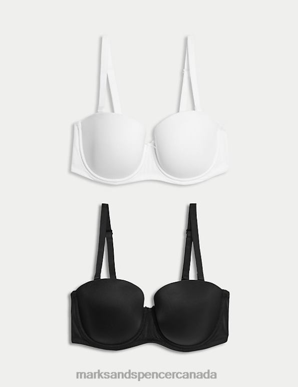 Unisex White/Black Clothing Marks & Spencer 2pk Padded Multiway Bras 20VTD4293 - Marks and Spencer Canada locations