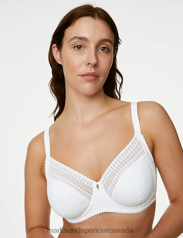 Marks and Spencer sale - Unisex White Clothing Marks & Spencer Anise Lace Wired Balcony Bra 20VTD3859