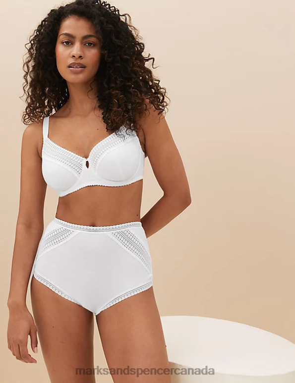 Unisex White Clothing Marks & Spencer Anise Lace Wired Balcony Bra 20VTD4656 - Marks and Spencer outlet