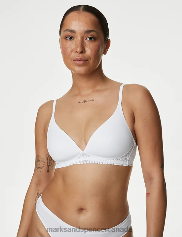 Marks and Spencer near me - Unisex White Clothing Marks & Spencer Body Soft Non Wired Plunge Bra 20VTD4042