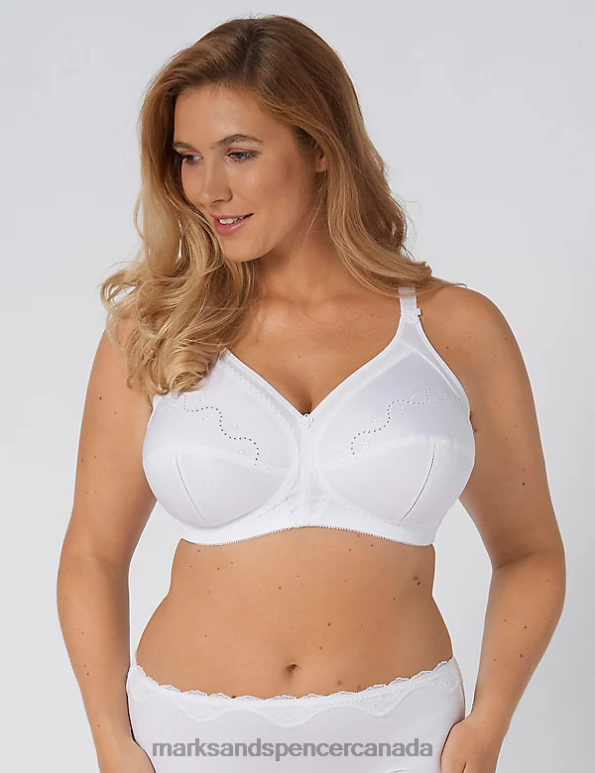 Marks and Spencer near me - Unisex White Clothing Marks & Spencer Doreen Non Wired Total Support Bra with Cotton 20VTD3883