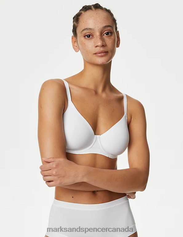 Unisex White Clothing Marks & Spencer Flexifit Invisible Wired Full-cup Bra 20VTD4377 - Marks and Spencer Canada locations