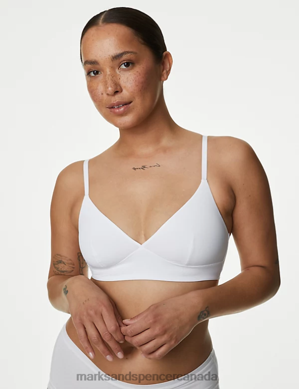 Unisex White Clothing Marks & Spencer Flexifit Non Wired Bralette 20VTD4034 - Marks and Spencer online