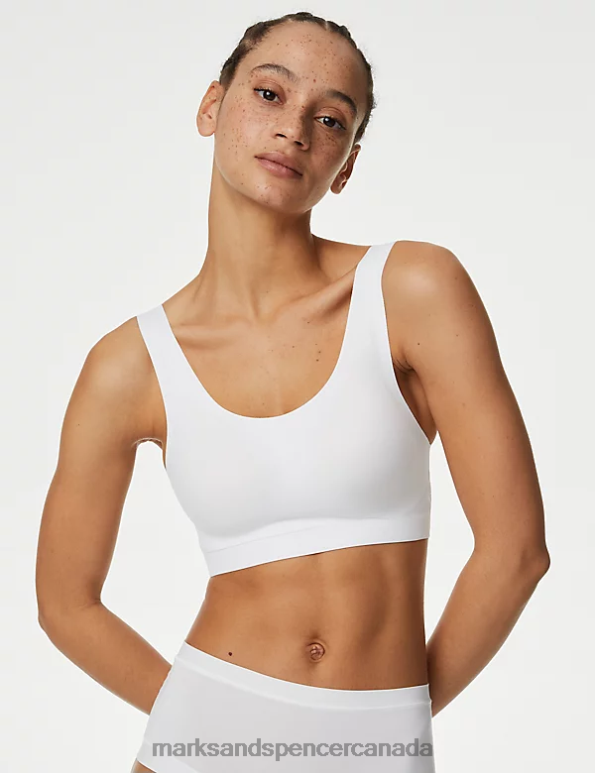 Unisex White Clothing Marks & Spencer Flexifit Non Wired Crop Top 20VTD1340 - Marks and Spencer Canada locations