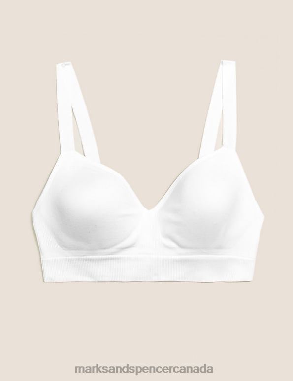 Unisex White Clothing Marks & Spencer Non Wired Seamless Crop Top 20VTD4614 - Marks and Spencer outlet