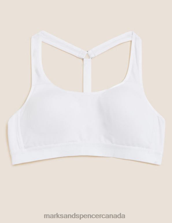 Marks and Spencer Canada - Unisex White Clothing Marks & Spencer Non Wired Sports Bra 20VTD3803